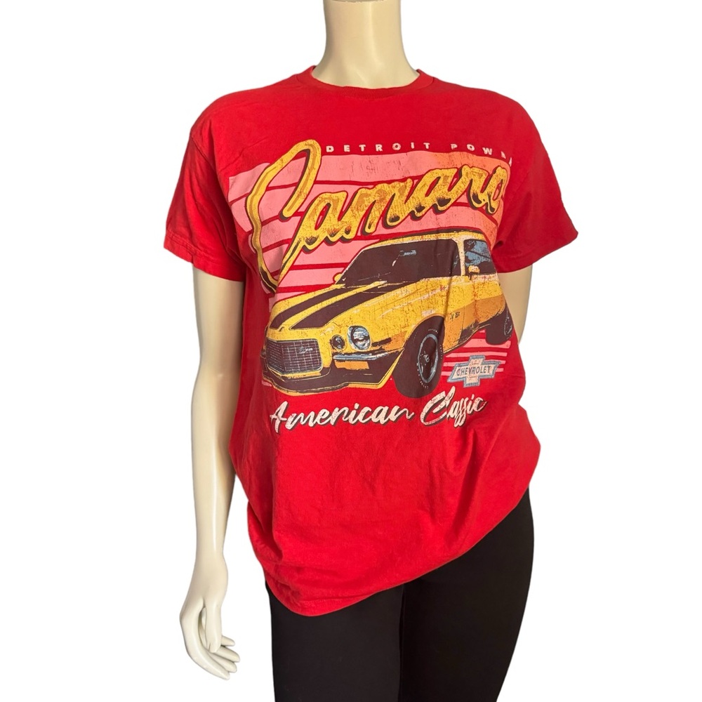 Juniors' Classic Unisex 100% Cotton Camaro American Classic Red T-Shirt Size: S